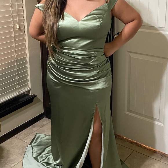 ChicSew Dusty Sage Bridesmaid Dress - Picture 4 of 5